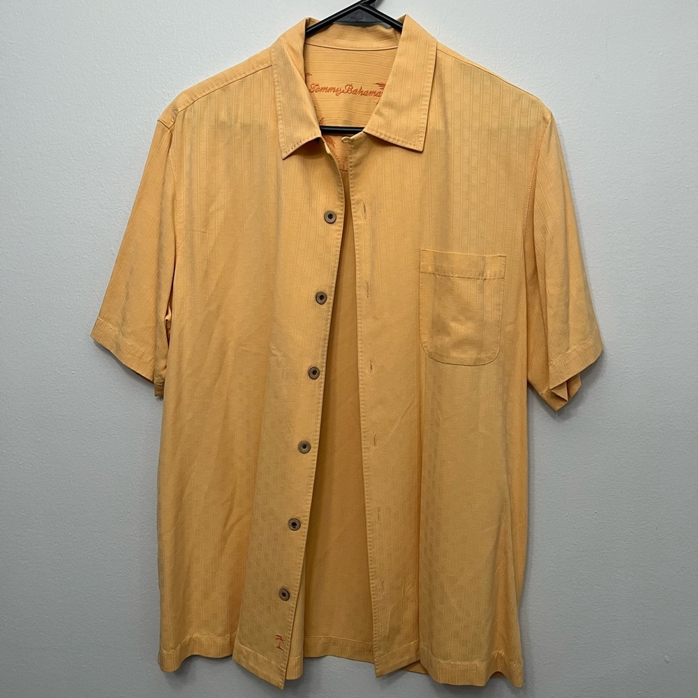 Tommy Bahama Short Sleeve Button-Down Shirt in Warm Yellow